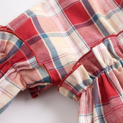 Vestido dadati cuadros Rojo y Marino