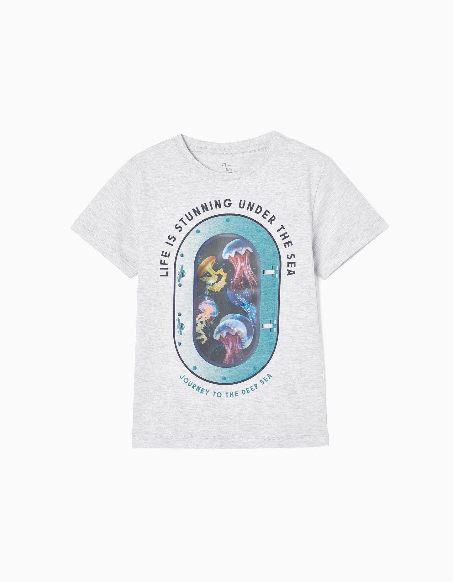 camiseta blanca print holográfico