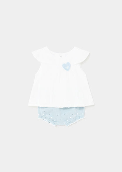 conjunto vestido azul cristal  con cubre calzón
