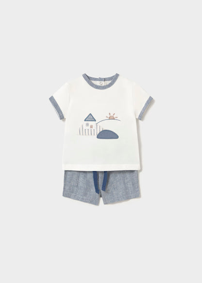 Conjunto short y playera casa recién nacido