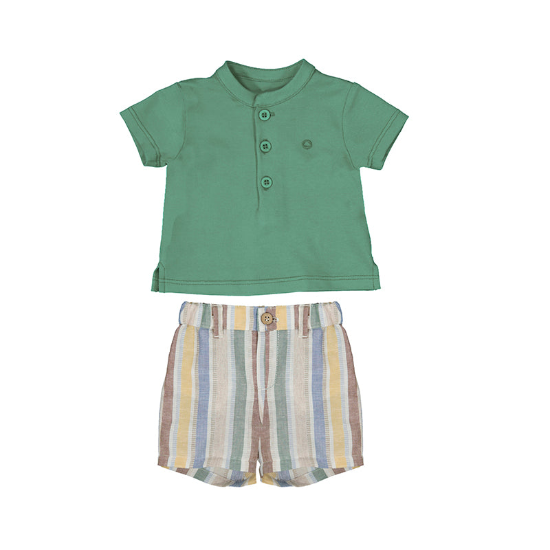 Conjunto short y polo brocoli recién nacido