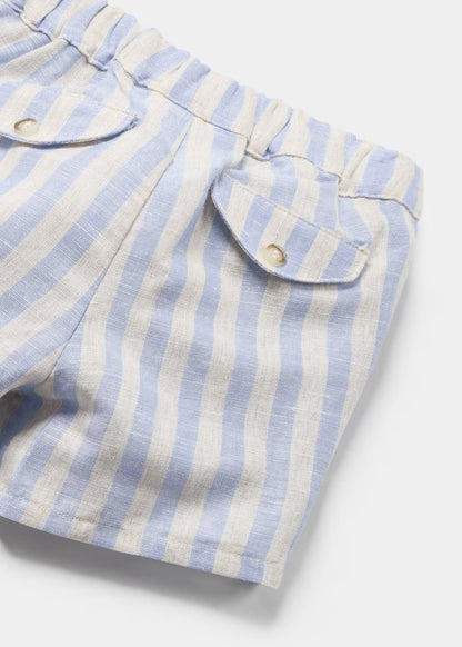 conjunto camisa cuello mao short lino
