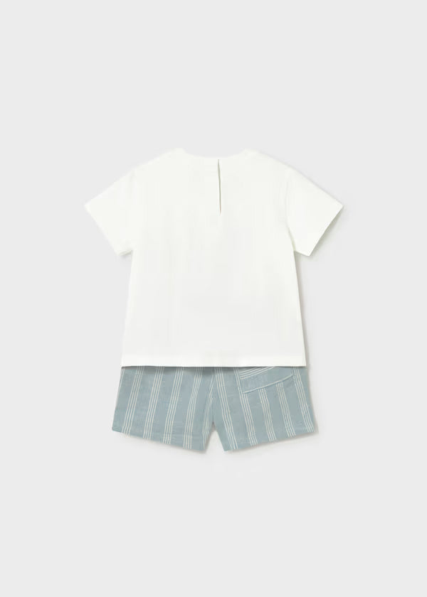 Conjunto bermuda lino y camiseta motocicleta, bebe