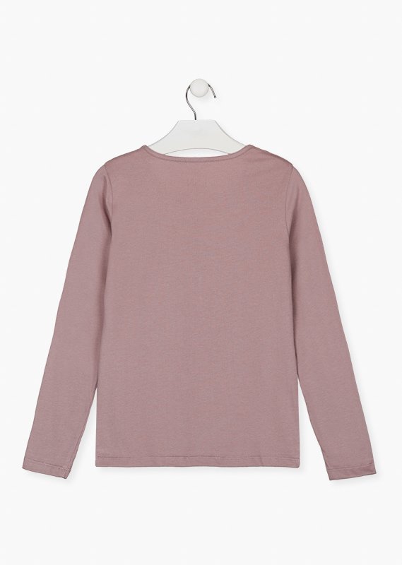 camiseta manga larga color rosa