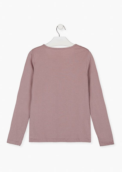 camiseta manga larga color rosa