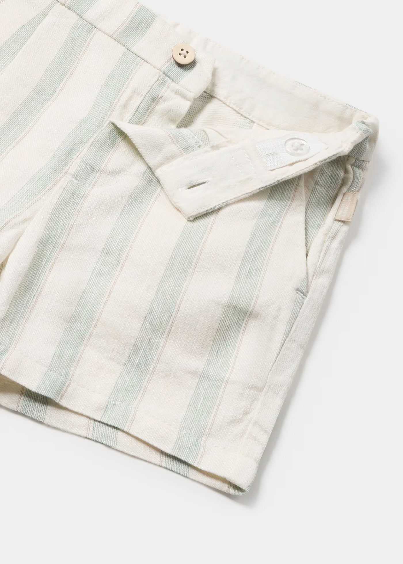 conjunto eucalipto camisa crudo short rayas verde, mayoral