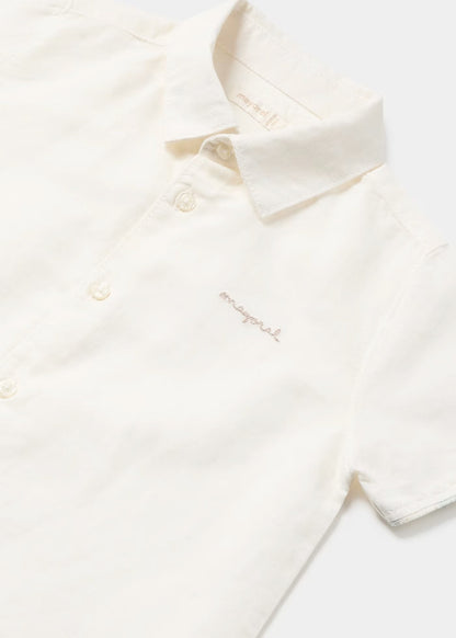 conjunto eucalipto camisa crudo short rayas verde, mayoral