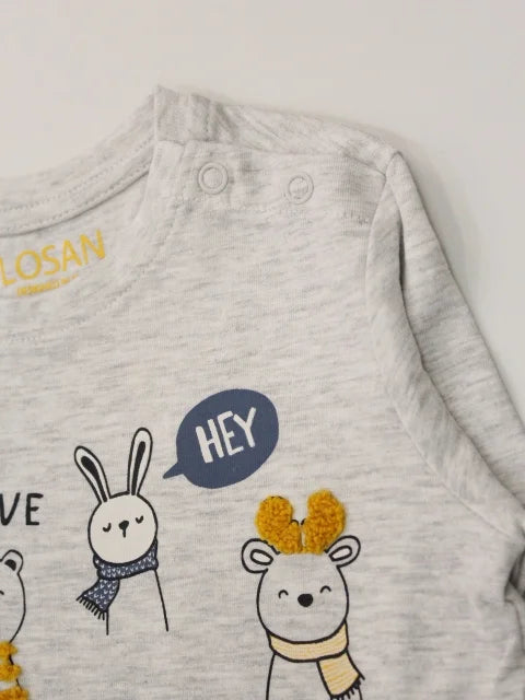 camiseta manga larga color gris claro