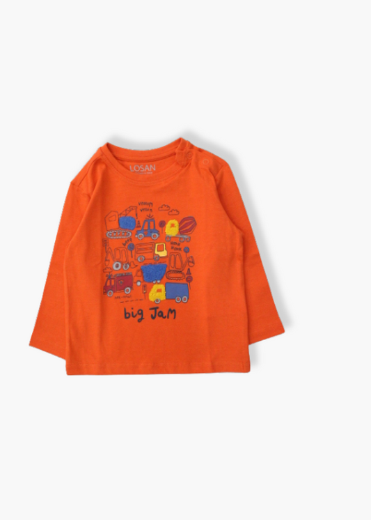 camiseta manga larga color naranja