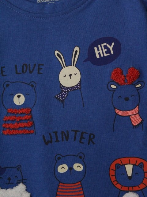 camiseta manga larga color azul