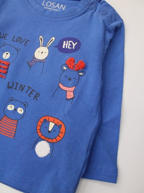 camiseta manga larga color azul