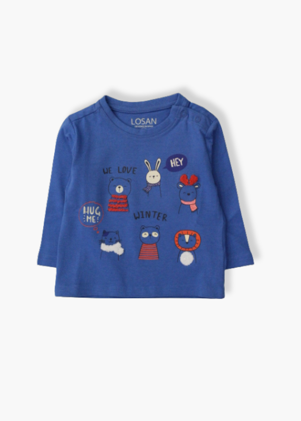 camiseta manga larga color azul