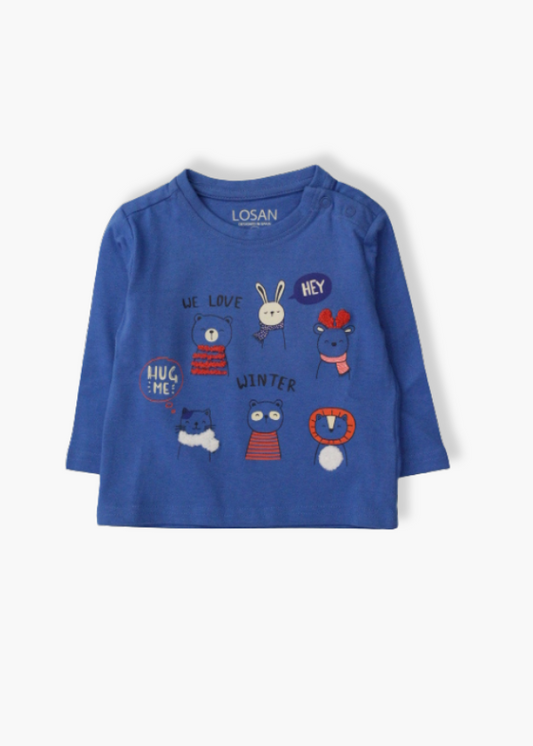 camiseta manga larga color azul