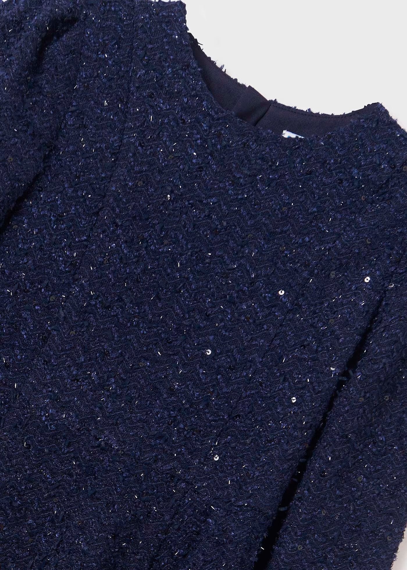 vestido noche azul fantasía tela lentejuela