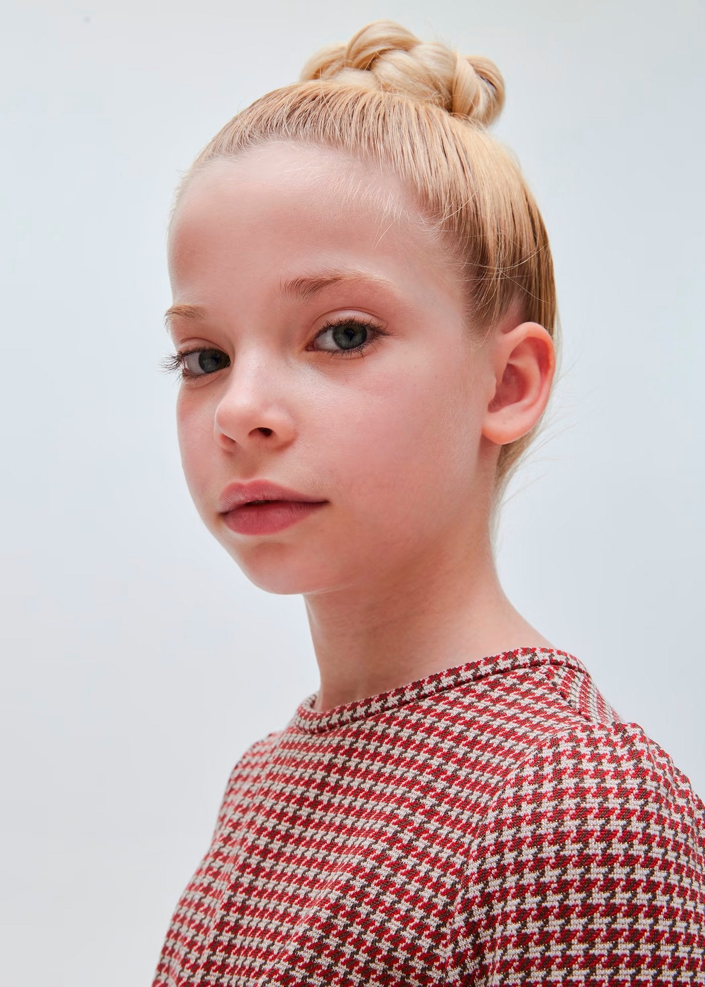 vestido pata de gallo rojo, mayoral