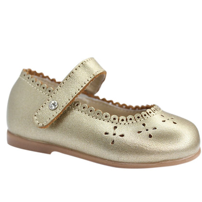 zapato oro ingles, 6 flores perforadas