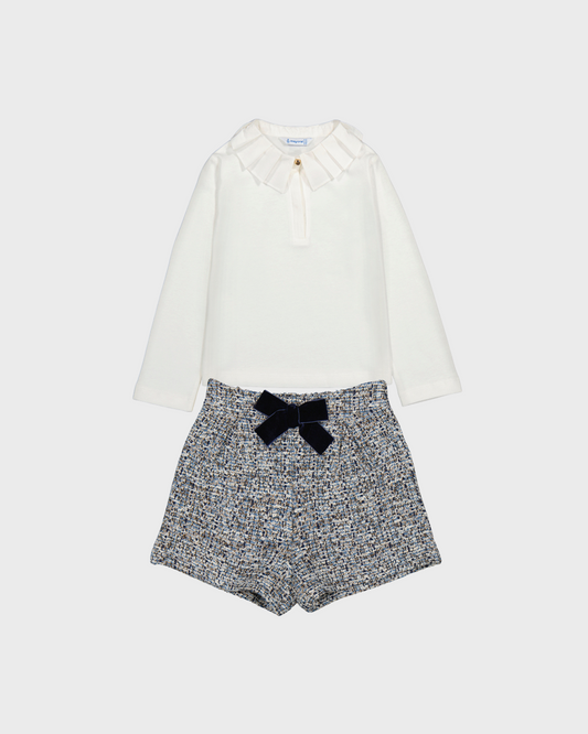 Conjunto camiseta manga larga y short azul marino