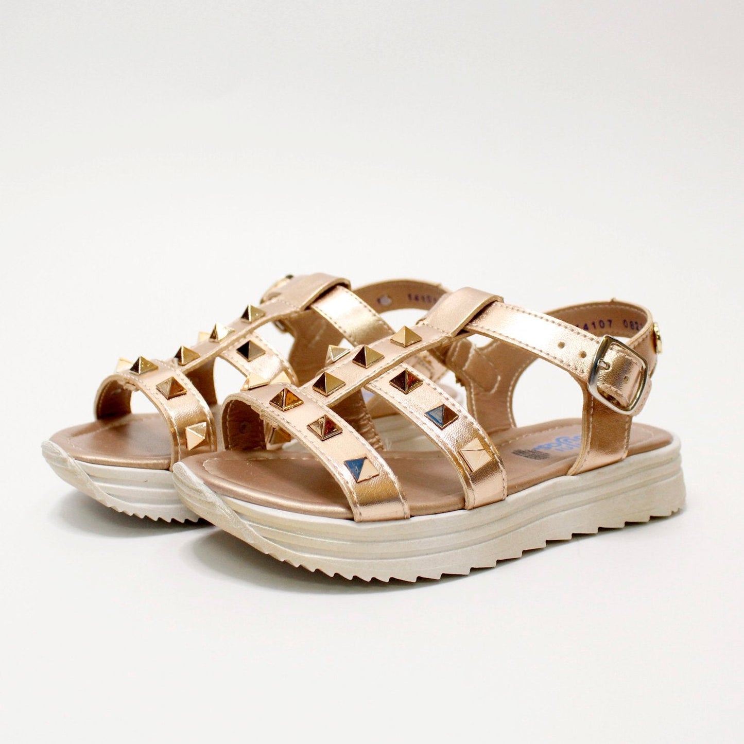 huarache franjas oro con estoperoles triangulo