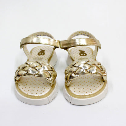huarache trenza oro, cierre de velcro