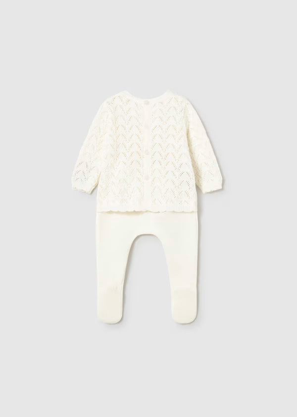 Conjunto polaina y jersey tricot ceramica recién nacida