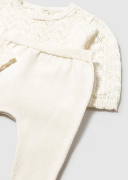 Conjunto polaina y jersey tricot ceramica recién nacida