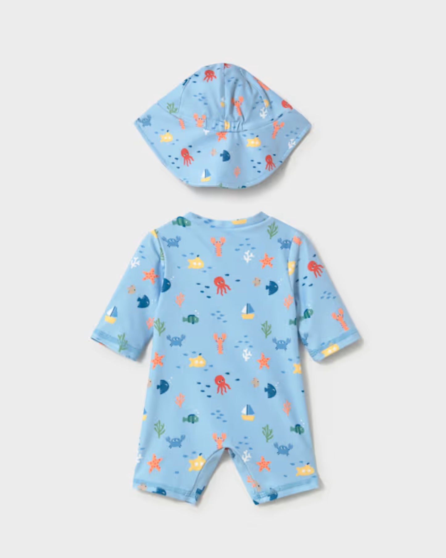 Pelele baño con gorro protección solar recién nacido