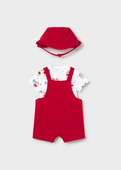 Conjunto 3 piezas con peto recién nacido