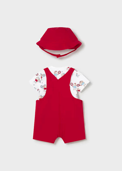 Conjunto 3 piezas con peto recién nacido