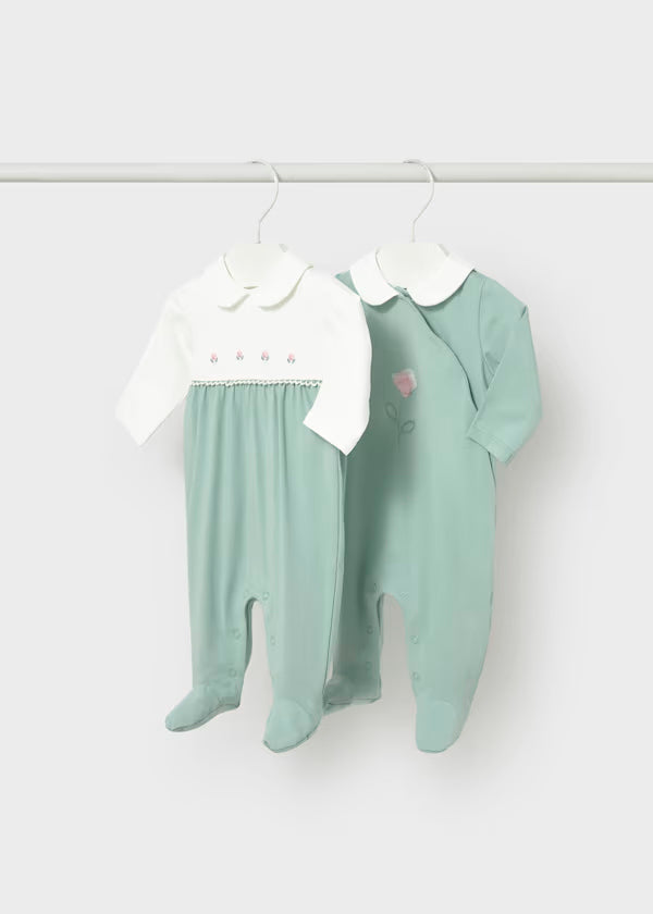 Pelele algodon color aqua, bebe niña