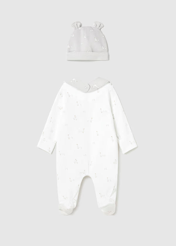 Set regalo pijama largo recién nacida, gorro y babero