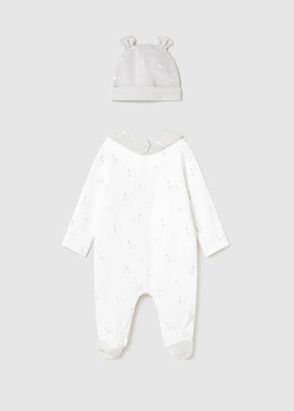 Set regalo pijama largo recién nacida, gorro y babero