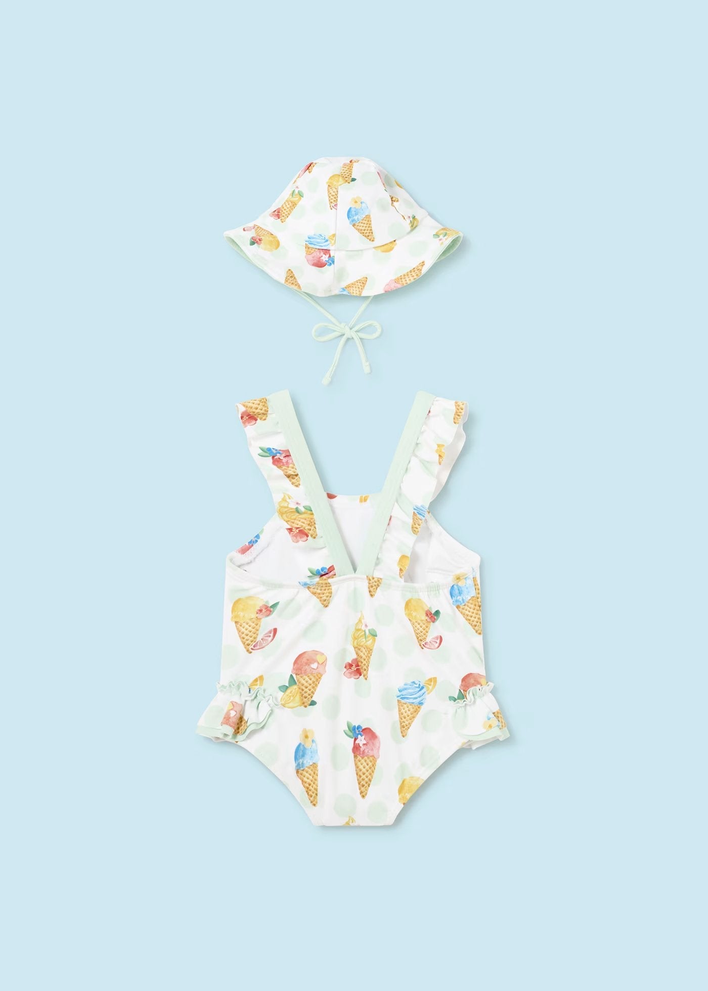 traje de baño set con gorro, para bebe niña