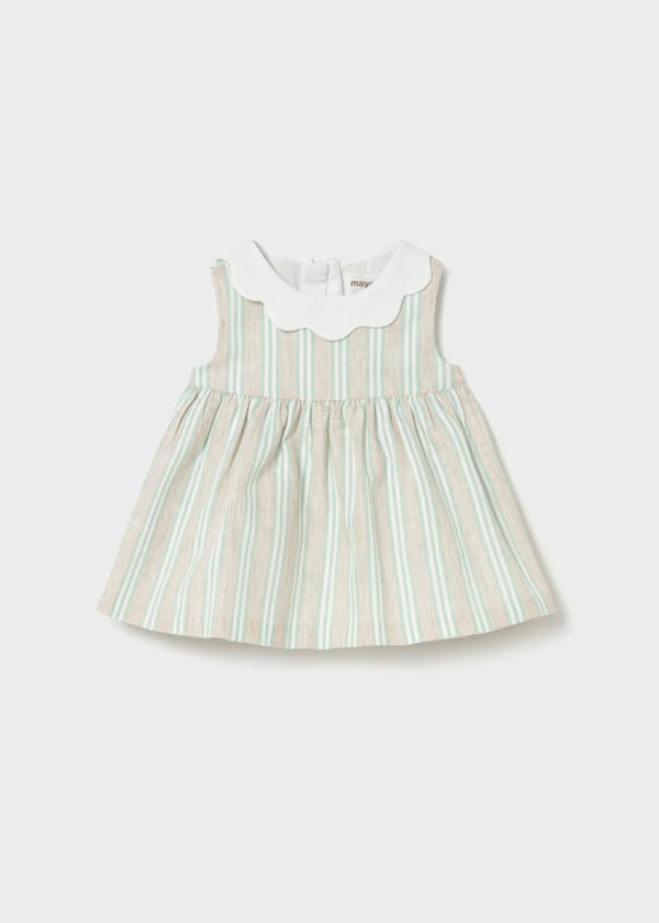 Vestido con lino rayas recién nacida