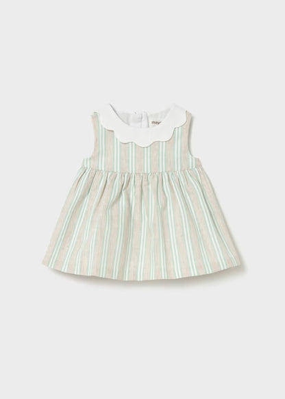 Vestido con lino rayas recién nacida