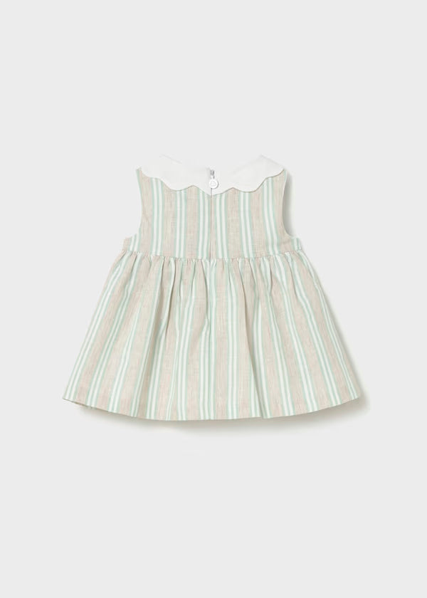 Vestido con lino rayas recién nacida
