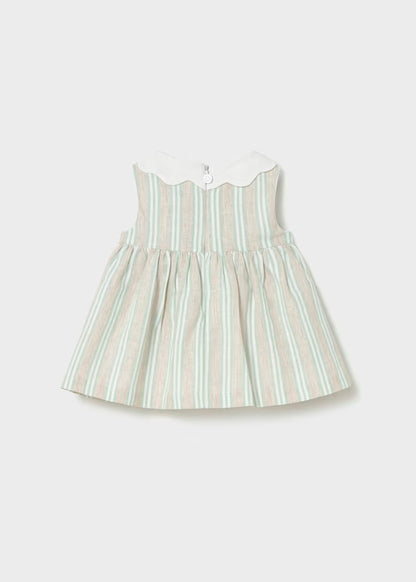 Vestido con lino rayas recién nacida