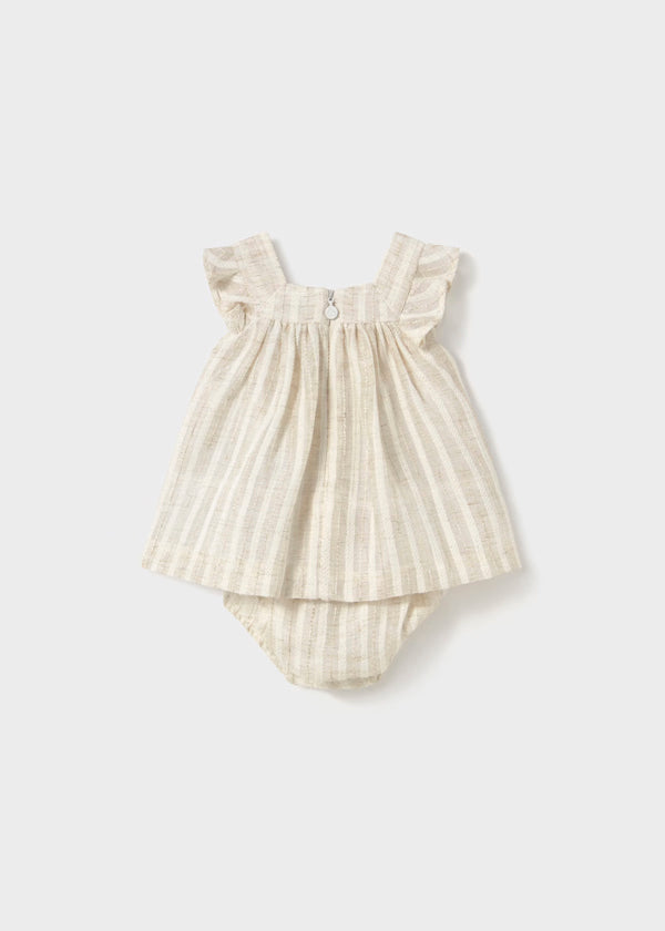 Vestido combinado a rayas recién nacida