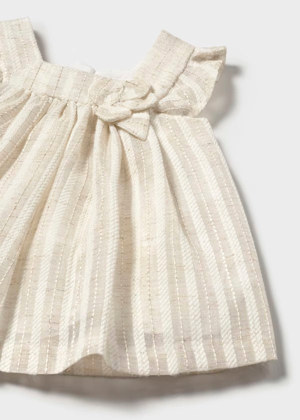 Vestido combinado a rayas recién nacida