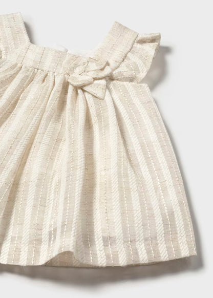 Vestido combinado a rayas recién nacida
