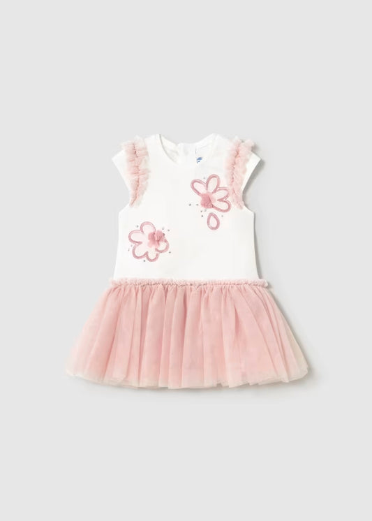 Vestido falda tul, rosa, para bebe