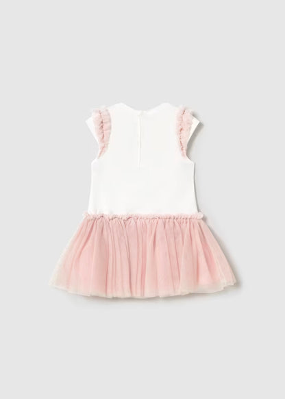 Vestido falda tul, rosa, para bebe
