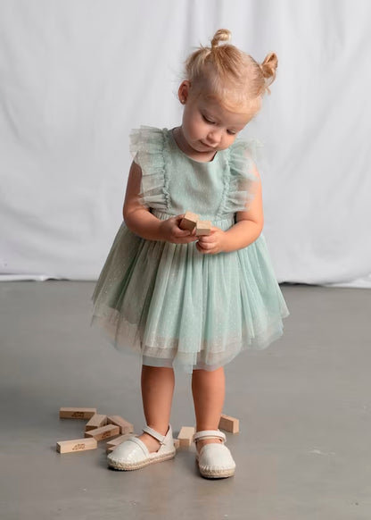 Vestido tul con diadema verde lago