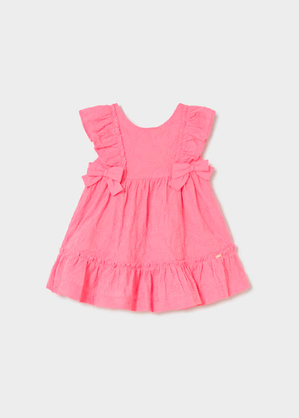 Vestido de ceremonia bordado rosa geranio