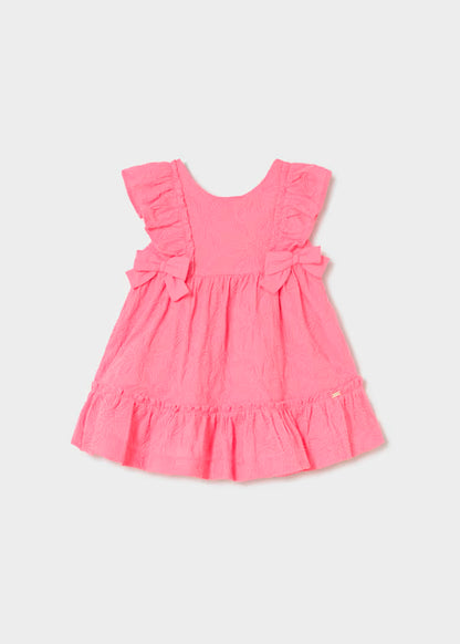 Vestido de ceremonia bordado rosa geranio
