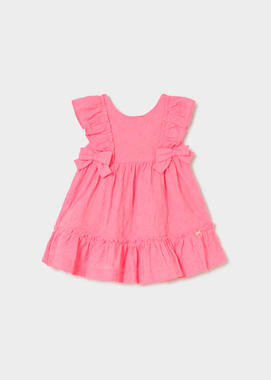 Vestido de ceremonia bordado rosa geranio