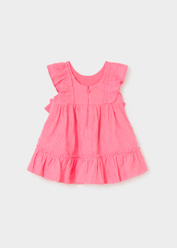 Vestido de ceremonia bordado rosa geranio