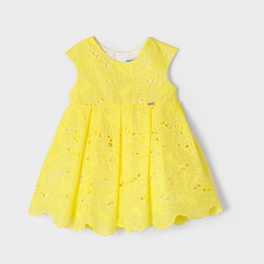 vestido bordado bebe, color limón