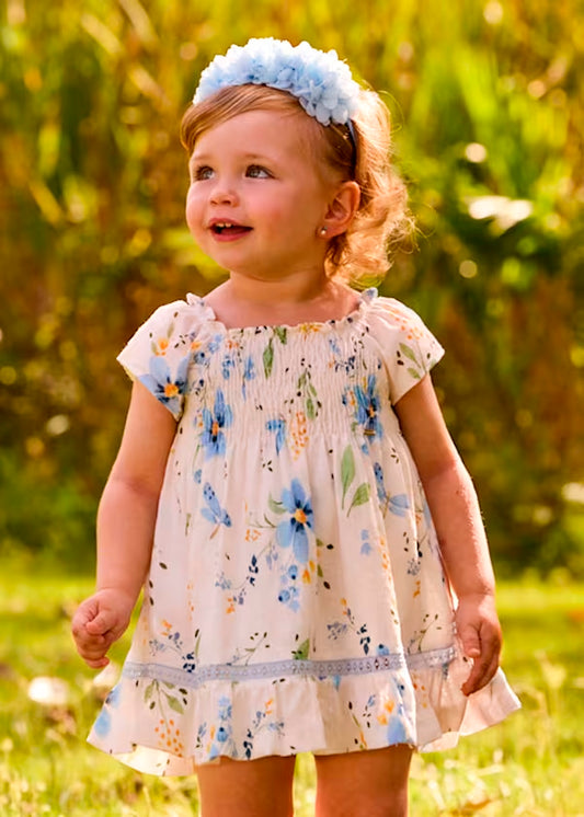 Vestido estampado flores primavera pecho smock