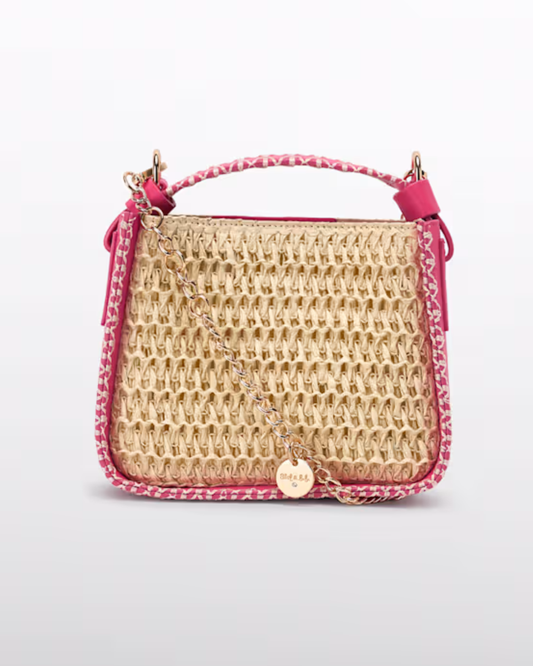 Bolso Puntada Concha Detalles Fucsia