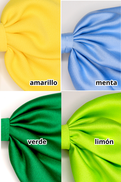 moño estilo victoria, angosto, disponible en 18 colores
